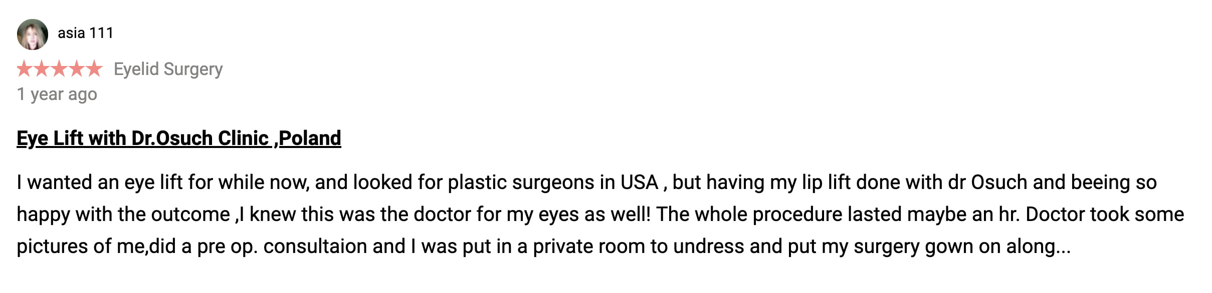 Klinika doktor Osuch chirurgia plastyczna opinie